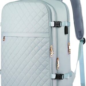 Quilted Light Blue Backpack